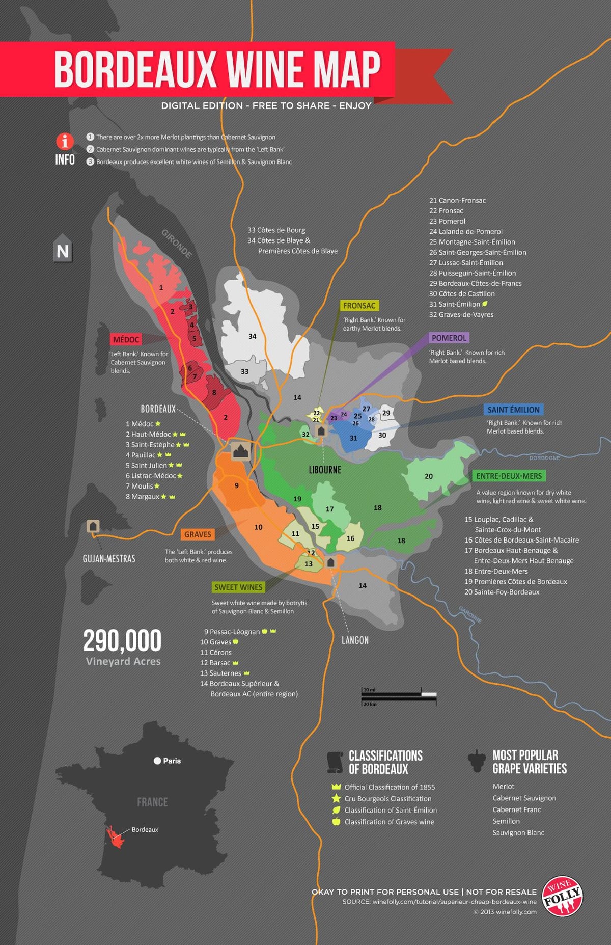 carte des vins de Bordeaux de la folie