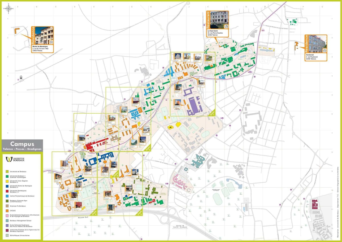 la carte de Bordeaux école