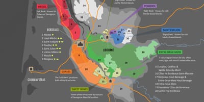 Carte de l'appellation Bordeaux