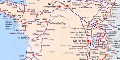 La ville de Bordeaux en tramway de la carte