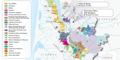 Carte des châteaux Bordelais