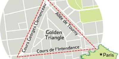 La carte de Bordeaux triangle d'or 