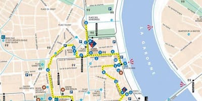 La carte de Bordeaux, visite à pied