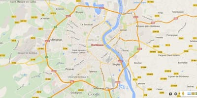 Carte de la région de Bordeaux, france