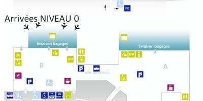 L'aéroport de Bordeaux terminal carte