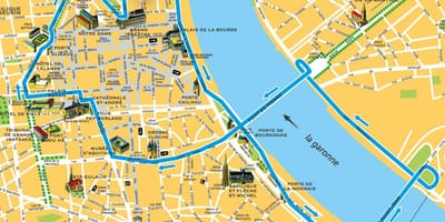 Plan de la ville de Bordeaux en france