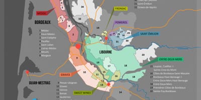 Bordeaux, vin de pays de la carte